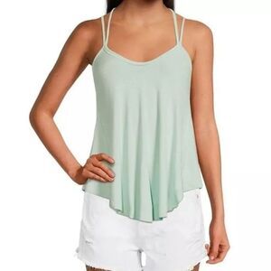 We The Free "Rock Your World" Washed Aqua strappy tank top sz XS